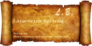 Lazarovics Belinda névjegykártya